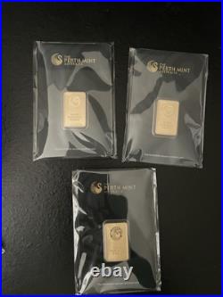 Australia's The Perth Mint Kangaroo 10g 99.99% Fine Gold Bar Assay Australia's The Perth Mint Kangaroo 10g 99.99% Fine Gold Bar Assay