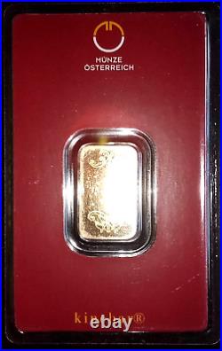 Austria Kinebar 5 gram Gold Bar with Hologram, Sealed in Assay. 9999 Fine