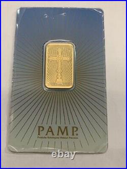 BEAUTIFUL! PAMP Suisse Romanesque Cross 10g (Grams). 9999 Fine Gold Bar