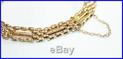 Beautiful Antique 15ct Gold 3-Bar Gate Link Bracelet 15.3 Grams