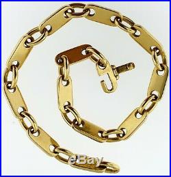 CARTIER Paris 18K Yellow Gold Flat Oval Bar Link Bracelet 8.5 LongVintage