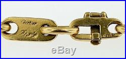CARTIER Paris 18K Yellow Gold Flat Oval Bar Link Bracelet 8.5 LongVintage