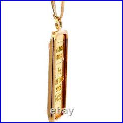 CREDIT SUISSE 5g. Fine Gold Bar And 14K Yellow Gold Pendant