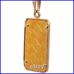 CREDIT SUISSE 5g. Fine Gold Bar And 14K Yellow Gold Pendant