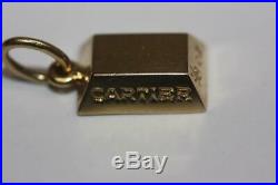 Cartier Solid 18k Yellow Gold Bar Pendant 1/8 Oz. Signed Authentic Vintage Rare