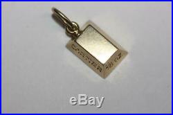 Cartier Solid 18k Yellow Gold Bar Pendant 1/8 Oz. Signed Authentic Vintage Rare