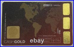 Cash Gold Karat Pay 3x 1 Gram. 999 Fine Gold Carded Bullion Carat Coin