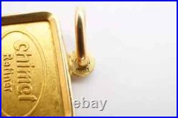 Chimel 5g Fine Gold Bar 999.9 In 14k Bezel Pendant