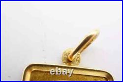 Chimel 5g Fine Gold Bar 999.9 In 14k Bezel Pendant