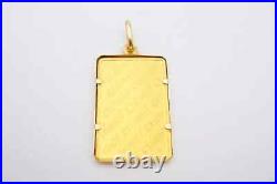 Chimel 5g Fine Gold Bar 999.9 In 14k Bezel Pendant