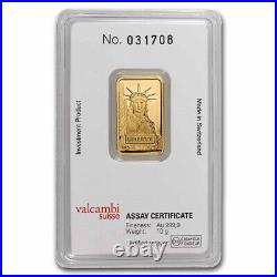 Credit Suisse 10 Gram Liberty Gold Bar, 999.9 Fine