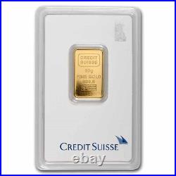 Credit Suisse 10 Gram Liberty Gold Bar, 999.9 Fine