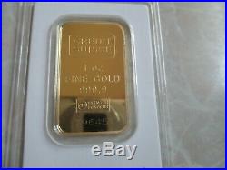 Credit Suisse 1 oz Fine Gold Bar 999.9 with Assay SEALED NON-SMOKING