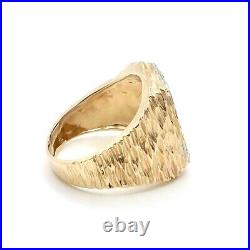 Credit Suisse 1g Fine Gold Bar Diamond Halo 14k Mens Ring sz10