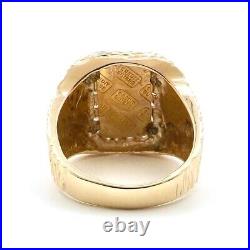 Credit Suisse 1g Fine Gold Bar Diamond Halo 14k Mens Ring sz10