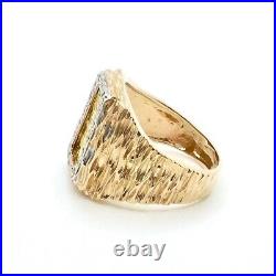 Credit Suisse 1g Fine Gold Bar Diamond Halo 14k Mens Ring sz10