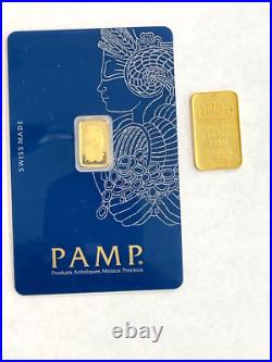 Credit Suisse. 25 oz Fine Gold Bar & Pamp Suisse 1 Gram Fine Gold Bar
