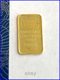 Credit Suisse. 25 oz Fine Gold Bar & Pamp Suisse 1 Gram Fine Gold Bar