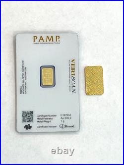 Credit Suisse. 25 oz Fine Gold Bar & Pamp Suisse 1 Gram Fine Gold Bar