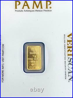 Credit Suisse. 25 oz Fine Gold Bar & Pamp Suisse 1 Gram Fine Gold Bar