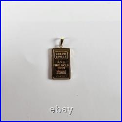 Credit Suisse 2.5 Gram 9999 Fine Gold Bar In 14k Bezel Serial Number 078731