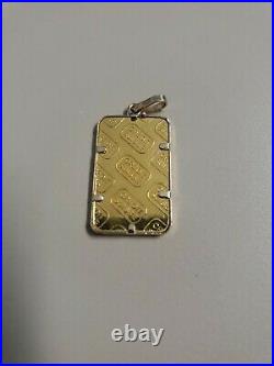 Credit Suisse 5 Gram Fine Gold 999.9 Bar with 14k bezel No Reserve