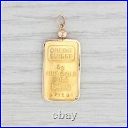 Credit Suisse 5 Gram Gold Bar Pendant 9999 Frame & Bar