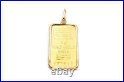 Credit Suisse 5g Fine Gold Bar 999.9 In 14k Bezel Pendant