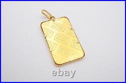 Credit Suisse 5g Fine Gold Bar 999.9 In 14k Bezel Pendant