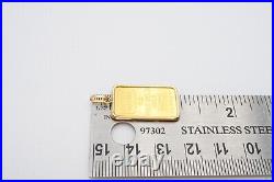 Credit Suisse 5g Fine Gold Bar 999.9 In 14k Bezel Pendant