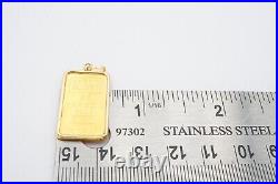 Credit Suisse 5g Fine Gold Bar 999.9 In 14k Bezel Pendant