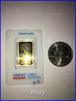 Credit Suisse 5g pure fine gold ingot bar 999.9. Great condition. No reserve