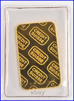 Credit Suisse Essayeur Fonduer 5 Gram. 999 Fine Pure Gold Bar with Certificate Credit Suisse Essayeur Fonduer 5 Gram. 999 Fine Pure Gold Bar with Certificate