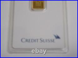 Credit Suisse Liberty 2 Gram Bullion Ingot Bar 24K 9999 Fine Gold Assay Valcambi