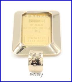 Credit Suisse One Gram Fine Gold Bar in 14KT Yellow Gold Bezel Pendant 1.1 1.8g Credit Suisse One Gram Fine Gold Bar in 14KT Yellow Gold Bezel Pendant 1.1 1.8g