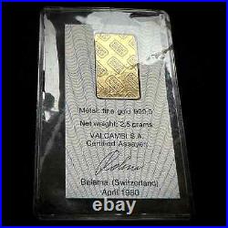 Credit Suisse Vintage 2.5g 9999 Fine Gold Bar withAssay