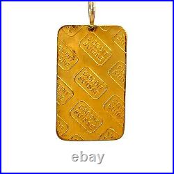 Credit Suisse With Assay Certificate 5g Fine Gold Bar Pendant