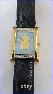 Croton Wristwatch, 1 Gram CREDIT SUISSE 999.9 Fine Gold Bar With Diamonds