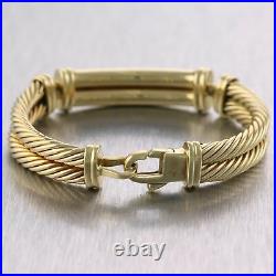 David Yurman 18k Yellow Gold Double Bar Metro 0.25ctw Diamond Bracelet