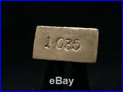 Delta Smelting Refining Co Canada 1.035 Troy Ounces Rare Poured Fine Gold Ingot