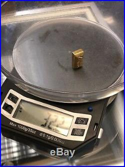 Delta Smelting Refining Co Canada 1.035 Troy Ounces Rare Poured Fine Gold Ingot