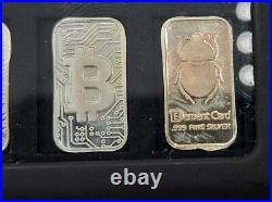 Element Card Twelve 1g Bitcoin 999 Fine Silver Ingots With Holder
