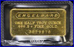 Engelhard 1/2 oz Half Troy Ounce 999.5 + Fine Gold Bar