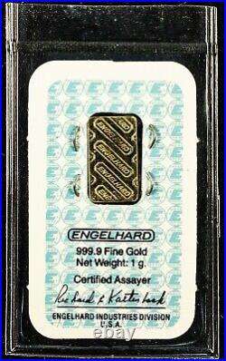 Engelhard 1 Gram Fine Gold Bar No H2076