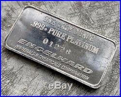Engelhard 1oz Platinum Bar. 999 Fine United States Silver Corp Seldom Seen