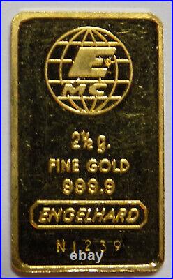 Engelhard 2 1/2 grams. 9999 fine gold bar N1239