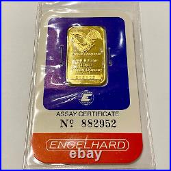 Engelhard Eagle Bar One Troy Oz 999.9 Fine Gold in Original Assay Card #882952