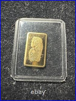 Extremely Rare Vintage Gold Bar 1 Gram Pamp Suisse. 9999 Fine 1970's