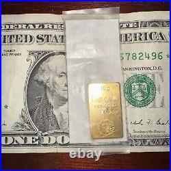 Extremely Rare Vintage Gold Bar Heraeus 10 Grams. 9999 Fine 25 SEP 1961 Swiss