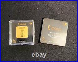 FIFA World Cup 22 10 g Gold Bullion Bar 999.9 Fine Sealed Rare